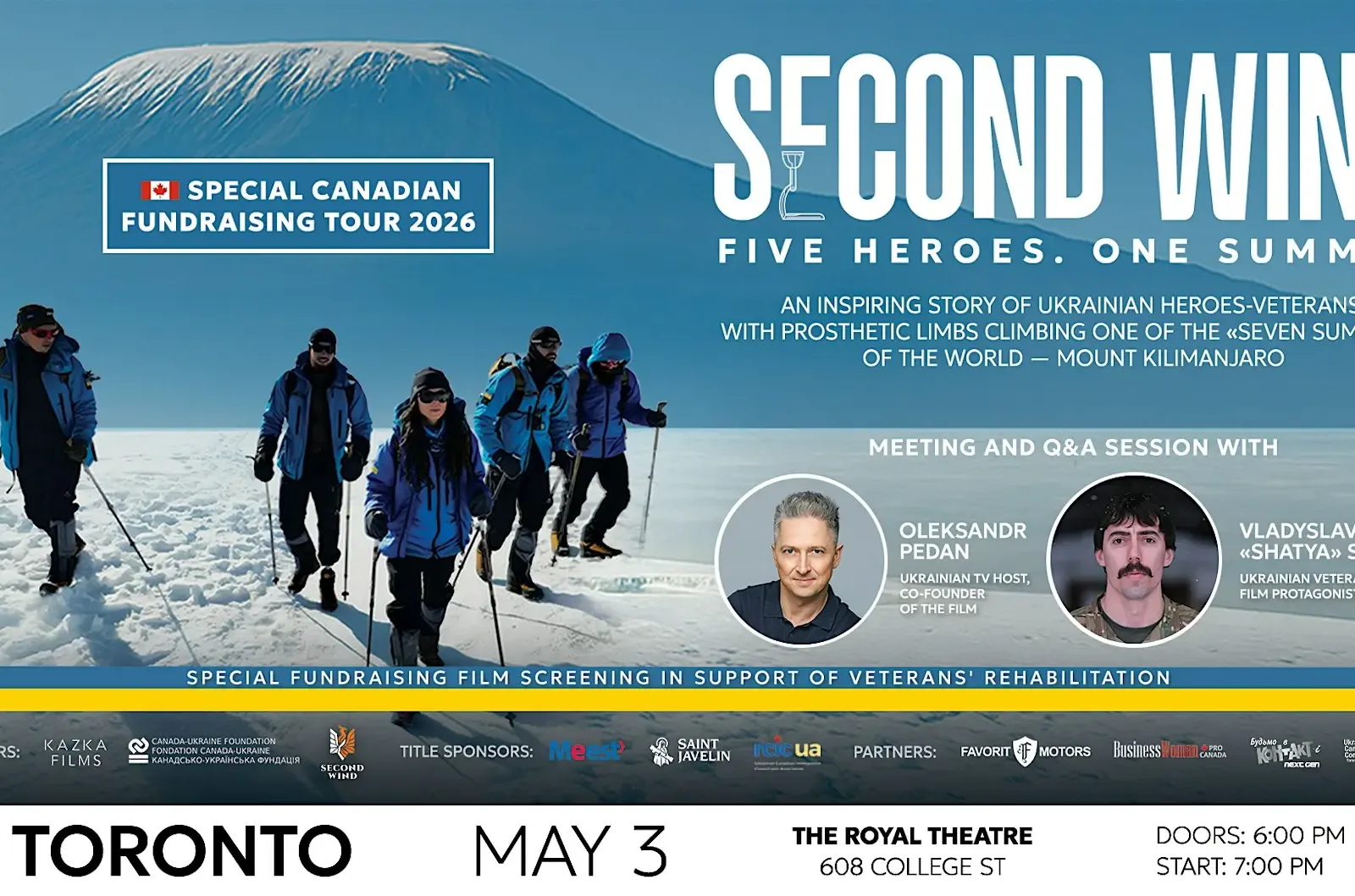 Second Wind — Five Heroes. One Summit. Toronto premiere, May 3, 2026