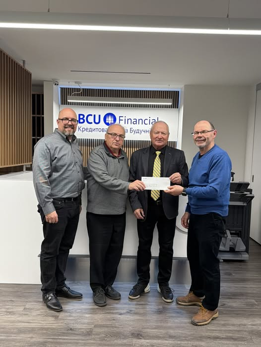 BCU Financial cheque presentation to UCC Ontario Provincial Council